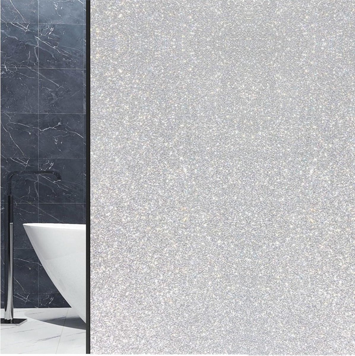 Raamfolie Glitter Privacyfolie Zonwering Statisch Zonder Lijm Glitter Mat 70 x 300 cm