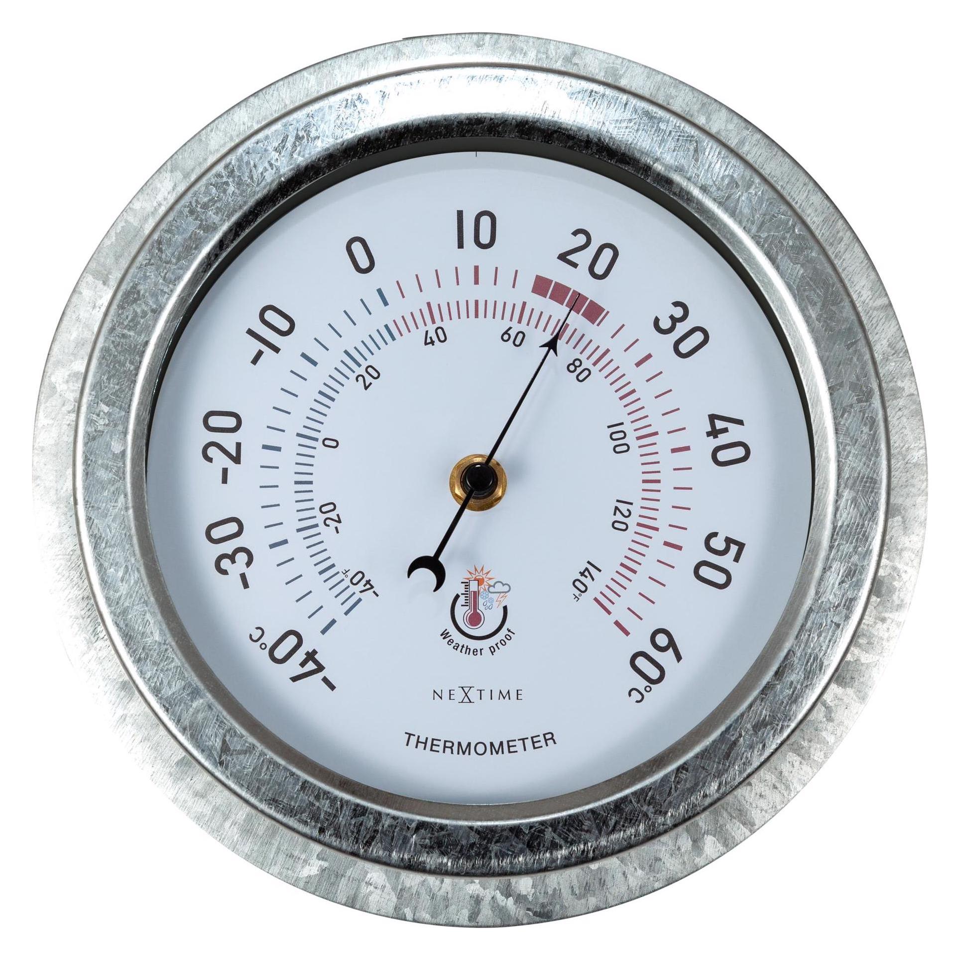 Nextime Thermometer Lily Ø 22 cm, Silber (4302GA)