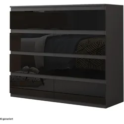 HTI-Living, Kommode + Sideboard, Kommode Kenji 8 Schubladen Hochglanz (115 x 40 x 97 cm)