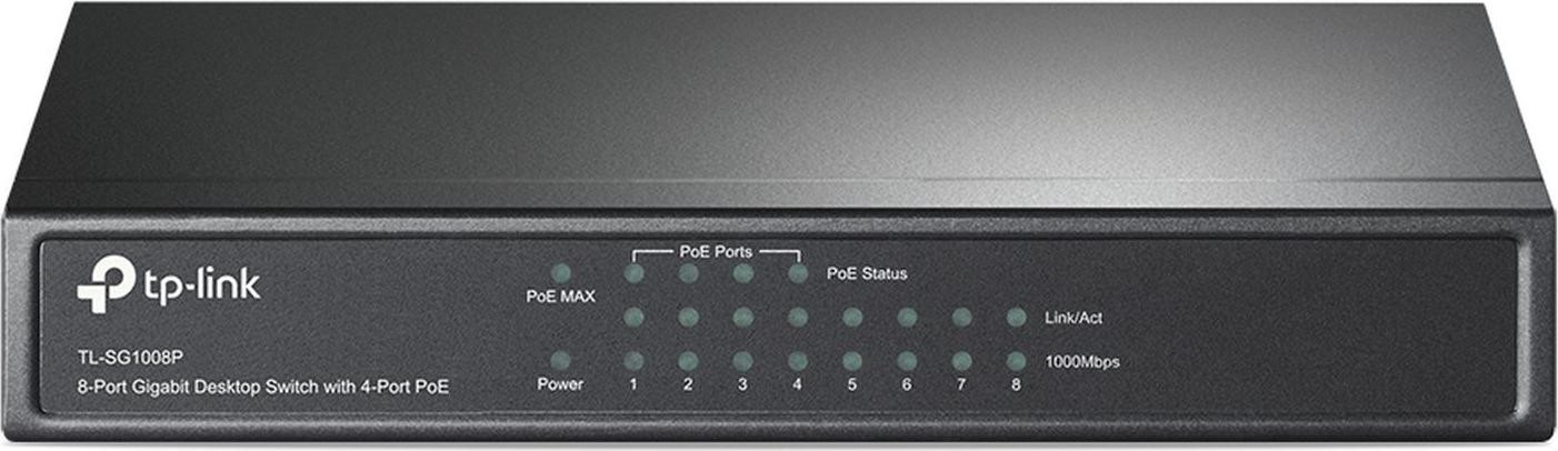 TP-Link TL-SG1008P Gigabit Ethernet Netwerkswitch met 8 poorten en 4 PoE-poorten