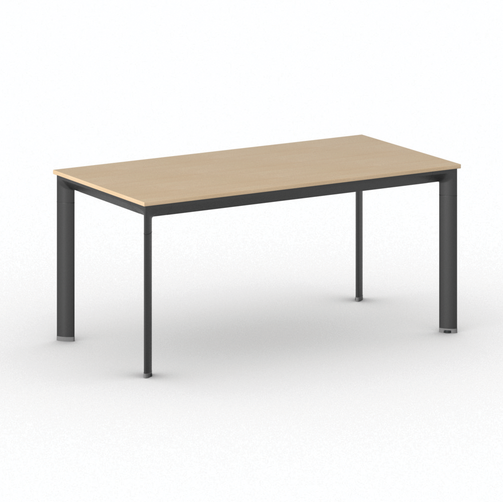 B2B Partner Konferenztisch PRIMO INVITATION 160x80 cm, schwarzes Metallgestell, Buche