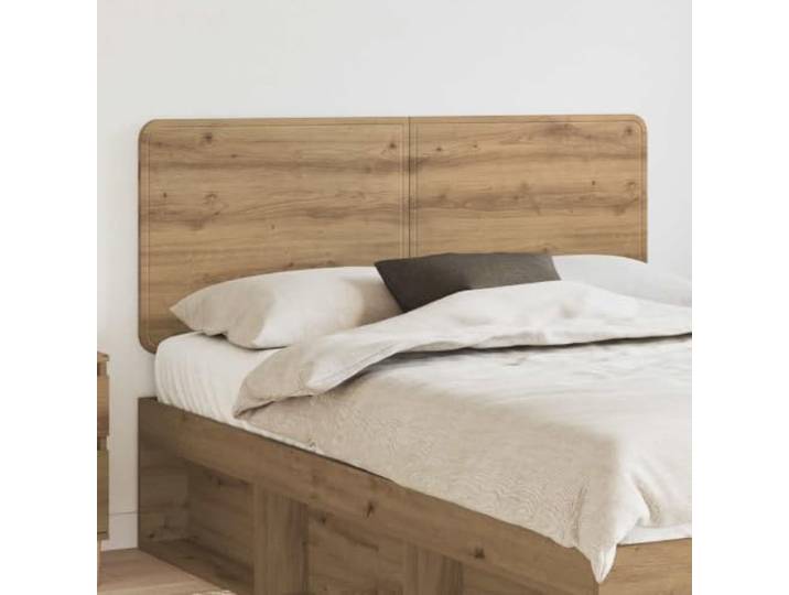 Modernes Kopfteil mit verarbeitetem Rücken, eckiges Kopfteil Eiche Handwerk aus Holzwerkstoff. Einfache Montage zu zweit passend für traditionelle und moderne