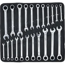 BGS DIY 30010 Satz Ratschenringmaulschlüssel metrisch / Zollgrößen 22 teilig