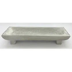 Dekotablett WOOD grau (BHT 50x10x15 cm) - BHT 50x10x15 cm