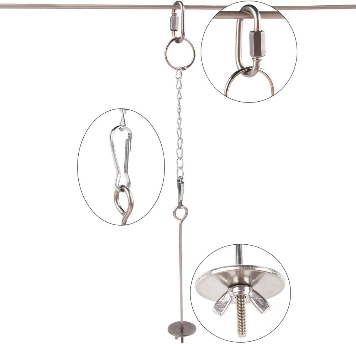 INF Edelstahl Vogel Obstgabel Papagei Futterspieß Hängender Futterhalter S