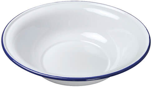 Falcon Enamel 30cm White With Cobalt Blue Rim Wash Basin