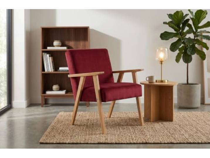 Family Meble Sessel Soler Royal Aura – Retro-Sessel im Vintage-Stil mit Stoff-Bezug – Rot · 19