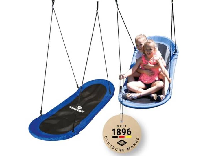 Schildkröt Nestschaukel Oval, riesige Gartenschaukel für Kinder & Erwachsene, 165cm x 70cm, Hängeschaukel bis 150kg belastbar, Indoor & Outdoor, Mehrfarbig, Einheitsgröße