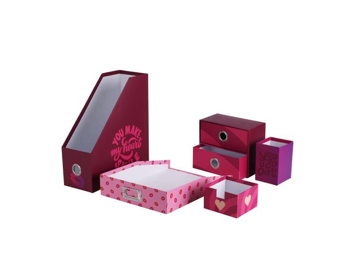 Schreibtisch Organizer Set 5-teilig rot