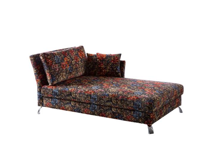 Recamiere Hillarys IV Multicolor/Multicolor Samt 110cm Ausrichtung links Glamour