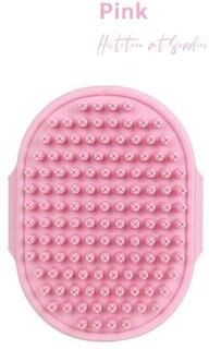 Inspired Finds Adjustable Rubber Pet Grooming Brush For Dogs & Cats pink