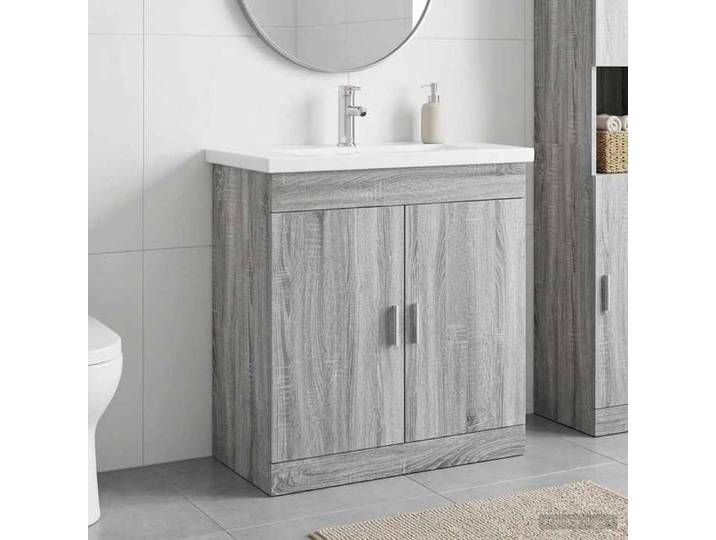 SALLE DE Bain COMPLETE - Ensemble de mobilier de salle de Bain - solide et durable - Sonoma gris_26ehj87l