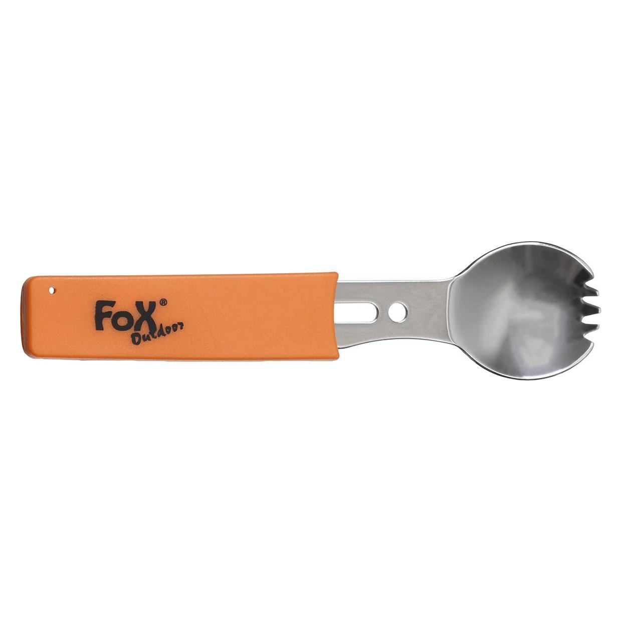 Mfh FoxOutdoor Multifunktionsgöffel, Edelstahl, Griff orange (33579338)