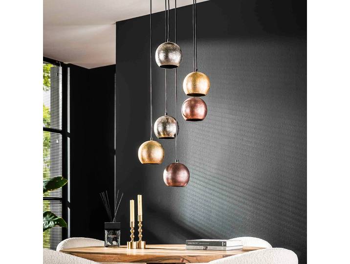 Hanglamp Mixa, dimbaar, brons / oud-messing, Woon-/ Eetkamer, metaal, Design, hanglamp