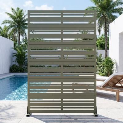 Dovelina Outdoor Privacy Screen Metal Privacy Screen Panel Free Standing