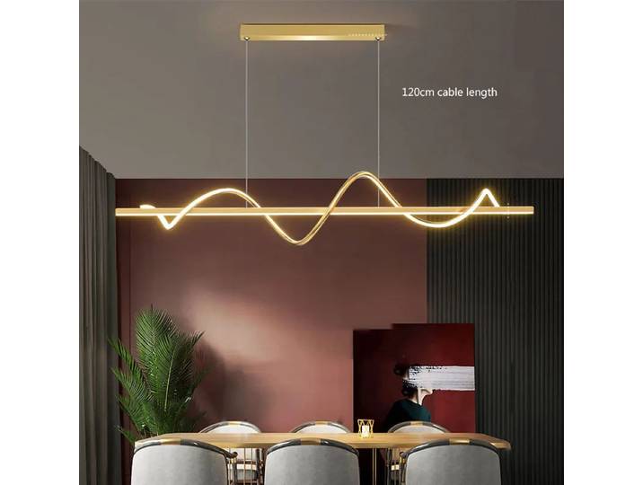 Lustre suspendu minimaliste à LED pour salle à manger et cuisine, 120 cm, 100 cm, lustre à montage au plafond, lampe suspendue