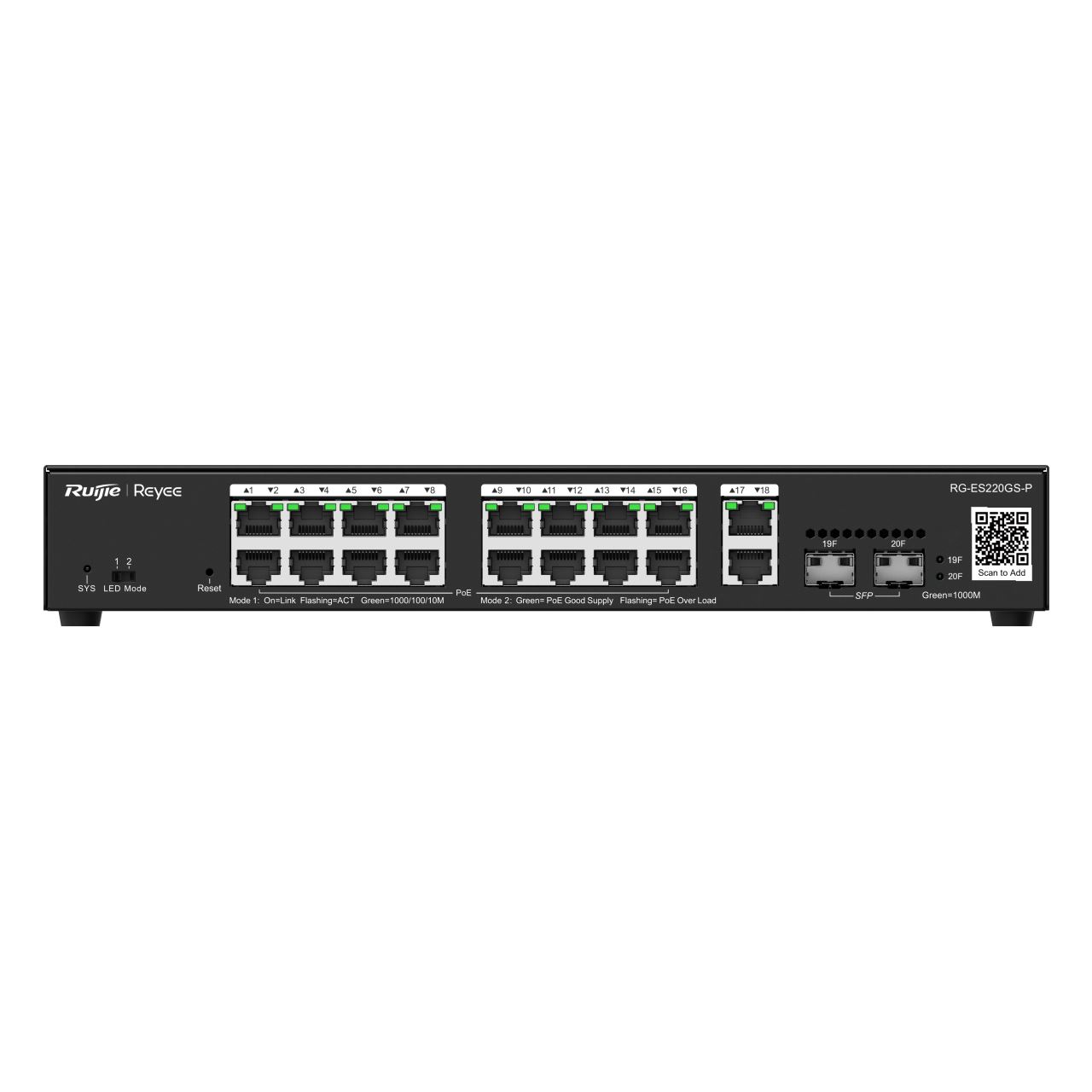 Reyee RG-ES220GS-P Cloud Managed Switch for IP surveillance