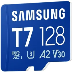 Samsung T7 (128 GB, microSDXC, U3, UHS-I), Speicherkarte, Blau