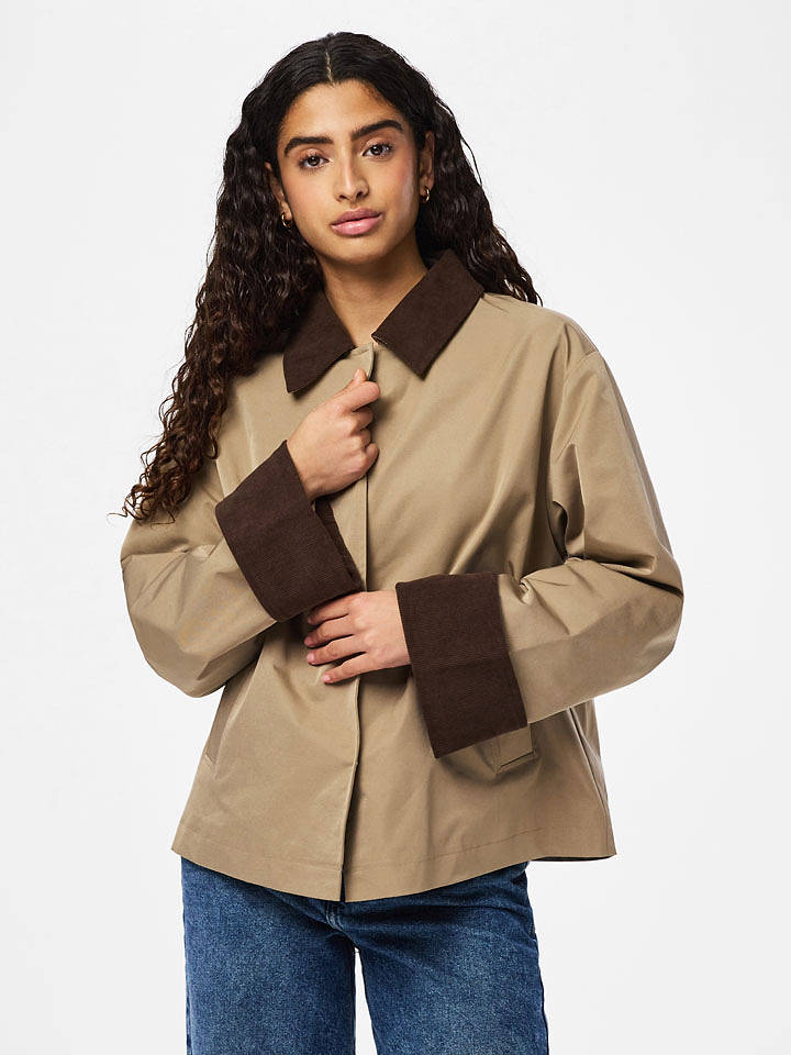 Pieces Hemdjacke in Hellbraun - XS
