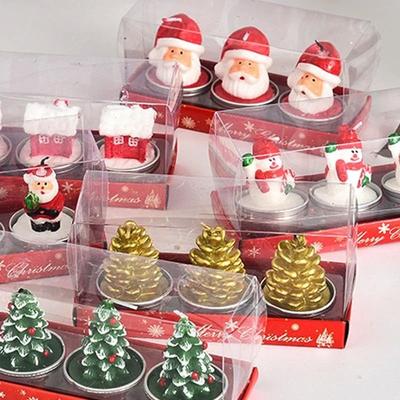 Uplift Picks Festive Christmas Decorative Candle Set Santa Snowman Tree Holiday Candles Pack Of 3 e