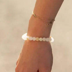 Petite Power Bracelet (17cmx6mm) - Moon Jade