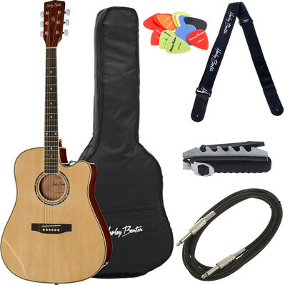 Harley Benton D-120CE NT Bundle Naturel haute brillance