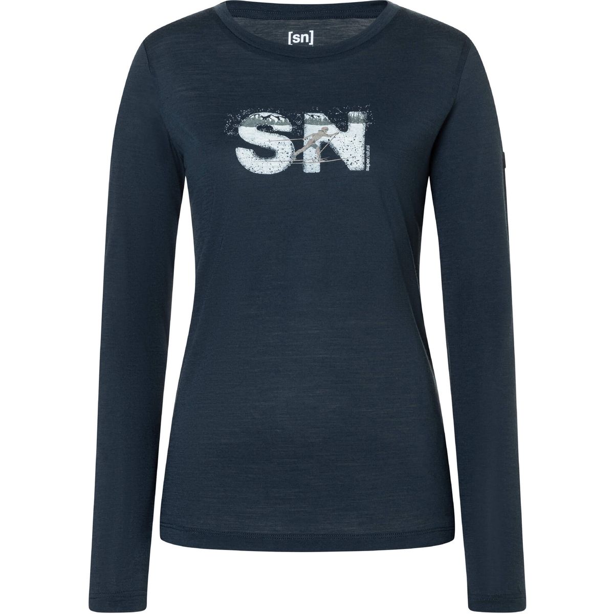 Super.Natural W Cross Country Logo LS blueberry/various (W55) S SNWP04118W55S