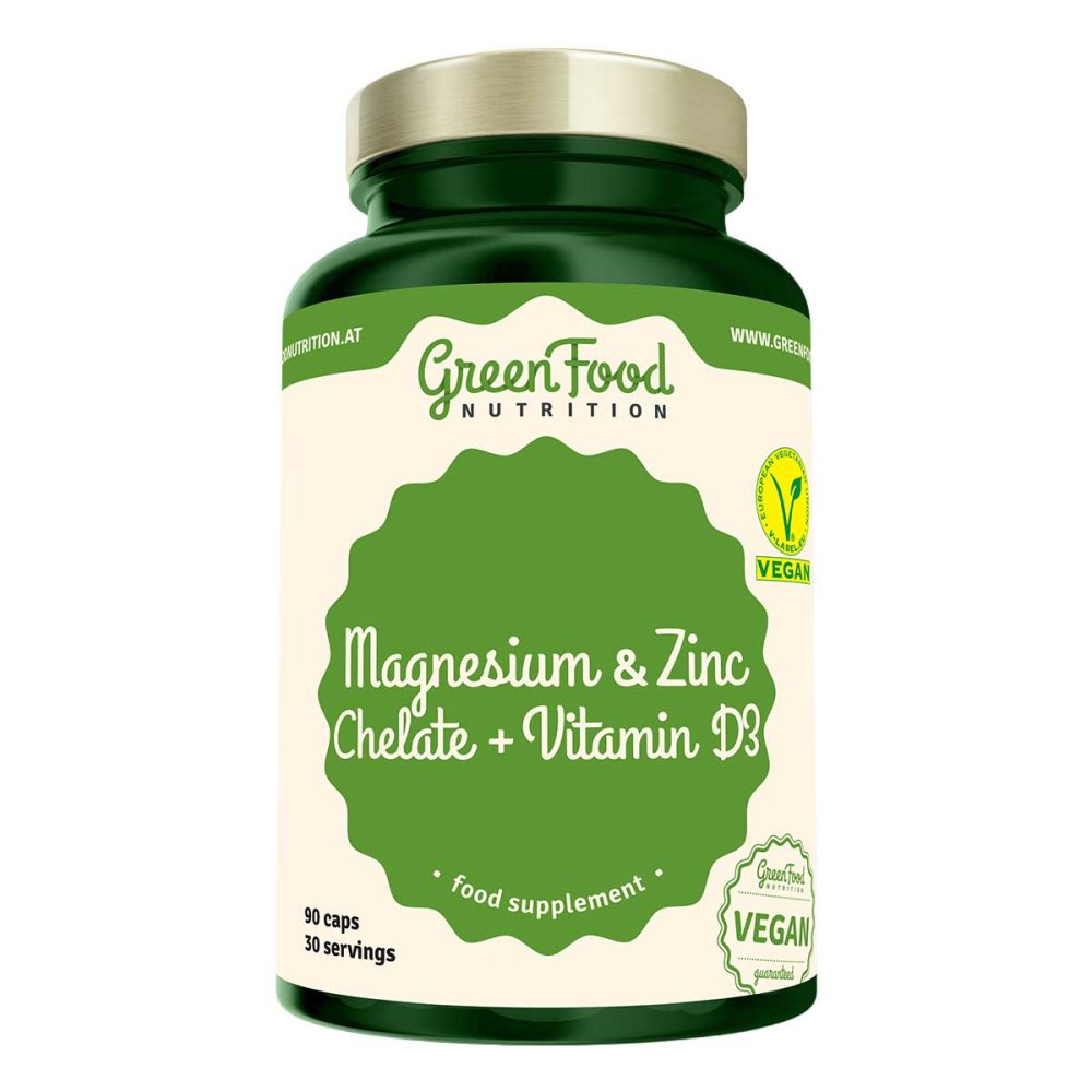 GreenFood Nutrition Magnesium und Zink Chelate + Vitamin D3 Kaps 08106550