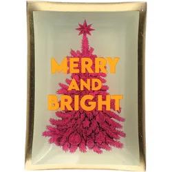 Love Plates Glasteller M mit Motiv Merry and bright, mehrfarbig