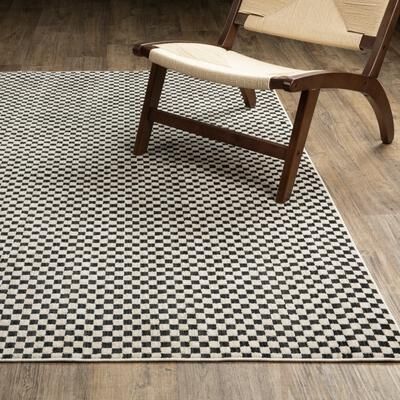ROW Hunter Two-Tone Checkerboard Black/ Ivory Area Rug