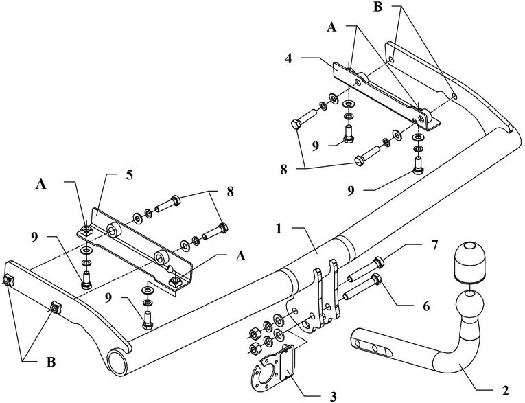 Attelage Nissan Note (03/06-10/13) Col de cygne + faisceau universel 7 broches