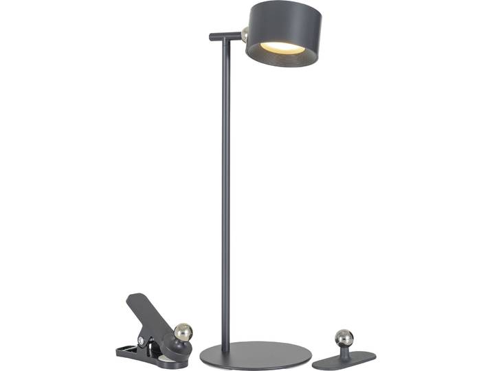 Tischlampe Bono anthrazit Metall H 36.6 cm 250 lm - LED - Lichtfarbe: Extra warmweiss - Tageslichtweiss - LED Energiesparlampen