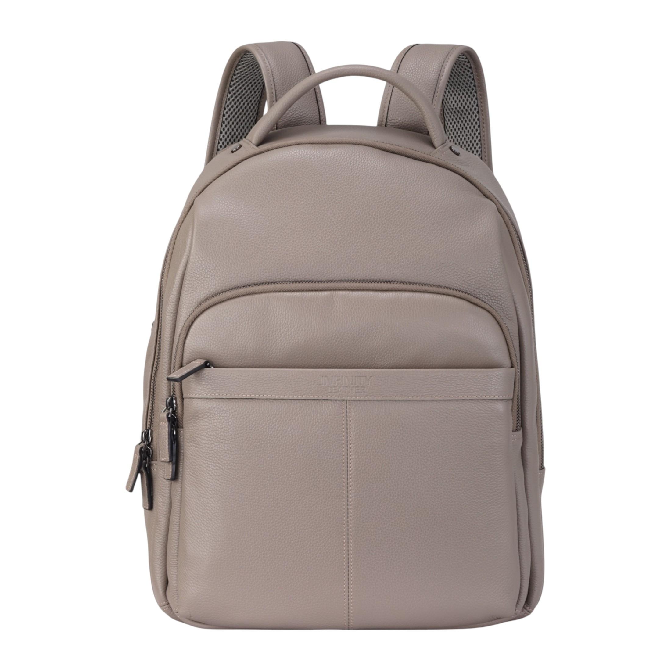 Echte leren grijze vintage rugzak, laptoptas, reistas - Capri