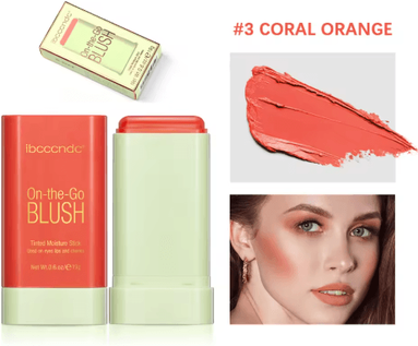 Inspire Picks Cream Blush Stick Waterproof Easy Blend Rouge For Bright Natural Glow orange