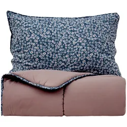Karaca Dexie Einzelbettdecke, Rosa, 155x220, 50x70 cm