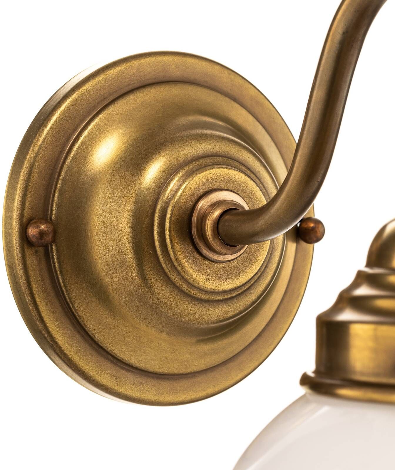 Berliner Messinglampen Wall Light LARRY, dimmable, Bronze / antique brass, Hallway, Brass, Antique, Wall Light