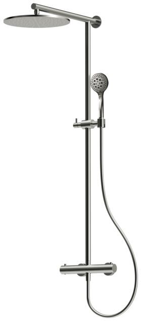 Herzbach LIVING SPA Duschsäule RB 300mm 11.988530.1.09 rund, Multihandbrause Edelstahl