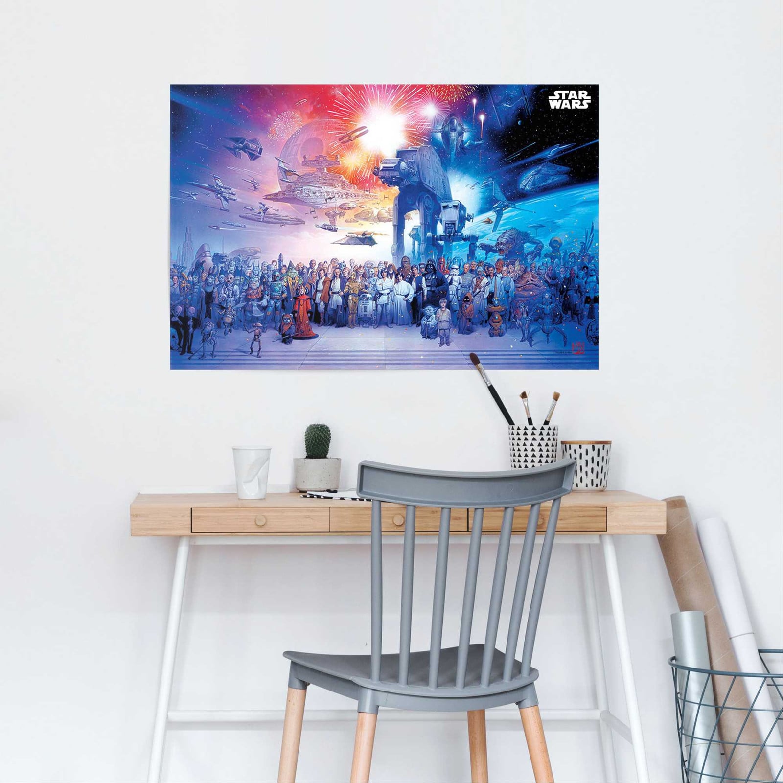 home24 Star Wars Universe Poster Blauw Papier B: 61 cm, H: 92 cm