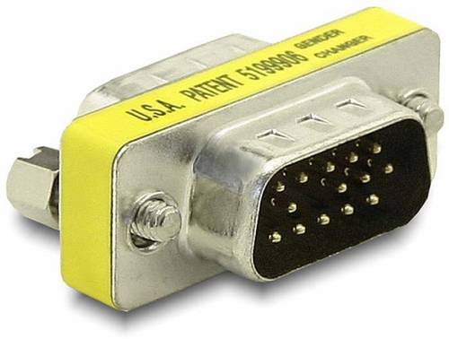Delock 65010 VGA Adapter [1x D-SUB-Stecker 15pol. - 1x D-SUB-Stecker 15pol.] Silber