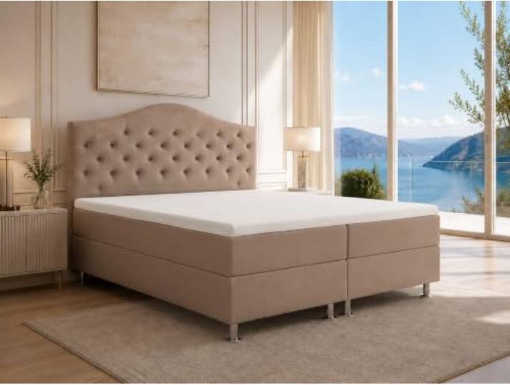 Best For Home Glamour Boxspringbett 180x200 cm Bett mit staurum & Topper