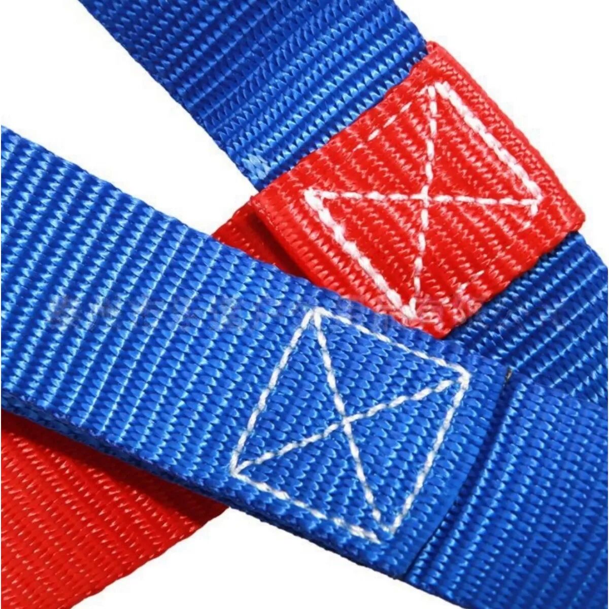 INF Fitness-Trainings Kletternetz aus Polyester 1.45x1.85m, Rot Blau Schwarz, inkl. 5 Dreieckhaken