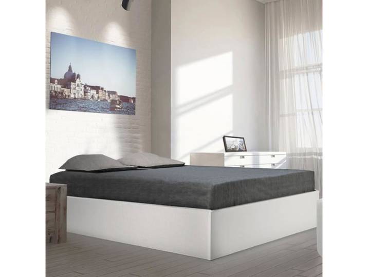 Lit coffre BILBAO 140x190 cm + sommier / blanc