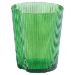 Zafferano Set mit 6 Trinkgläsern aus apfelgrünem, mundgeblasenem Glas, stapelbares Design mit vertikaler Rillenstruktur, perfekt für den täglichen Gebrauch