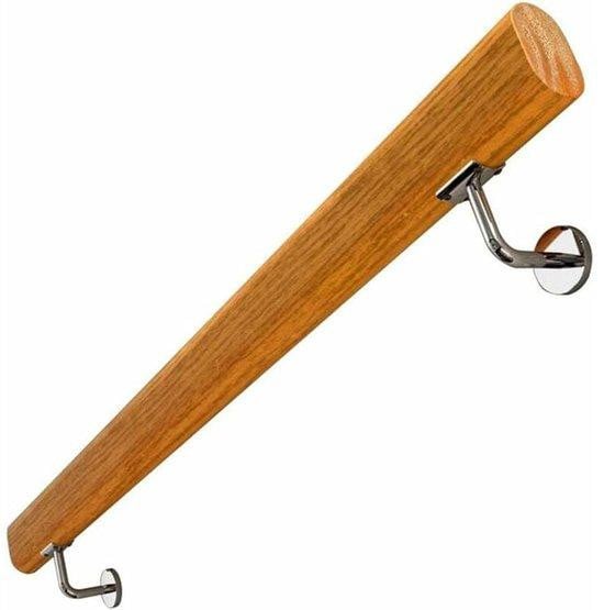 Houten trapleuning voor wandmontage, bruin, Breedte: 30 cm