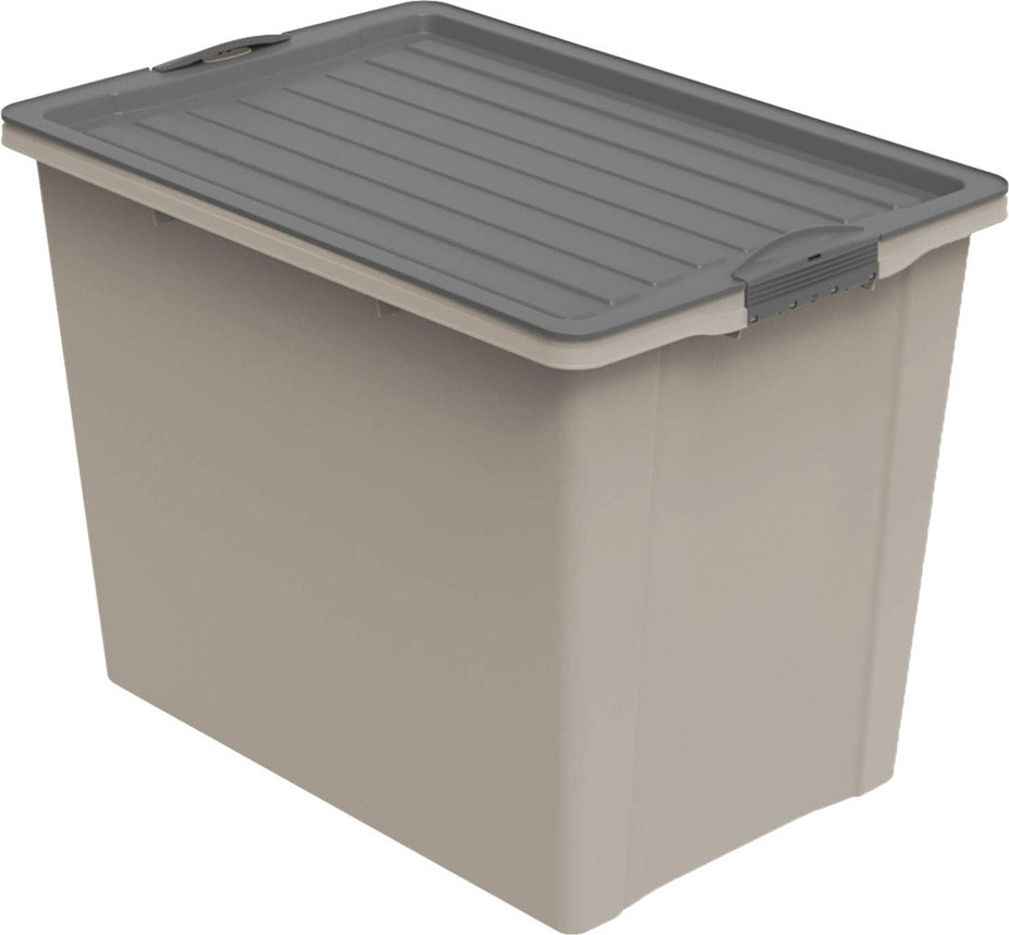 Rotho Eco Stapelbox met wielen, DIN A3, 70 liter, cappuccino