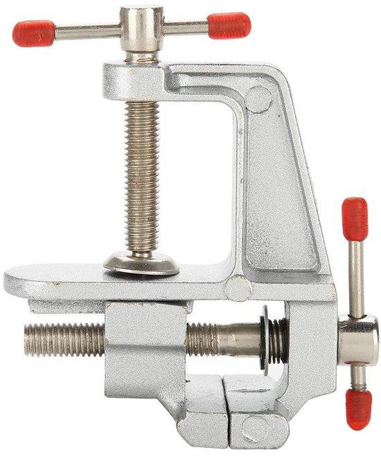 Famanu Mini bankschroef aluminium zilver