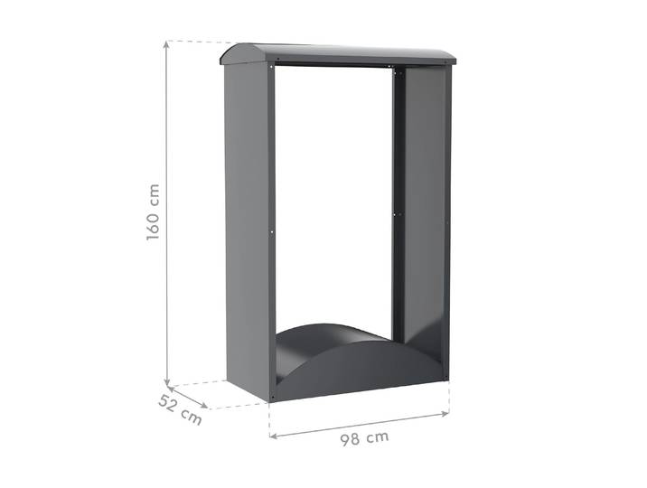 Kaminholzregal WESTMANN Castra A , grau (anthrazit), B:98cm H:160cm T:52cm, Stahl, Kaminholzlager, Kaminholzregal