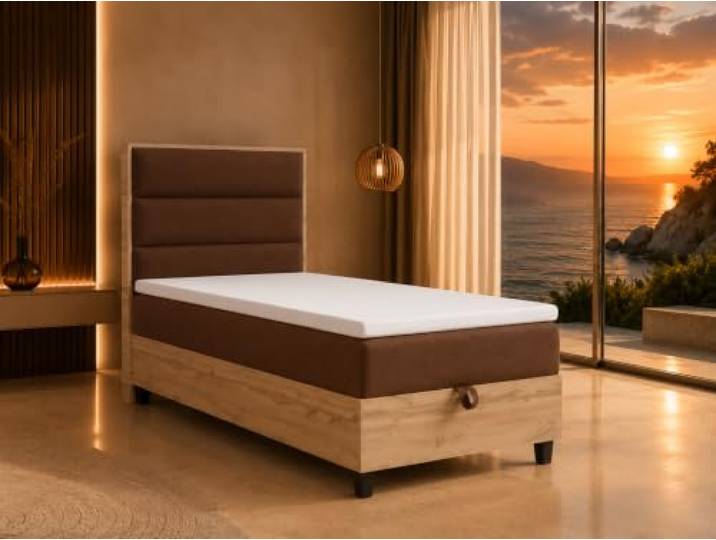 Best For Home Trinity K-1 Plate Single Boxspringbett 90x200 cm mit Topper