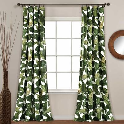 Lush Decor Tropical Paradise Window Curtain Panel Pair