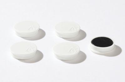 Haftmagnete, Ø 30 mm, Haftkraft ca. 700 g, 5 Stück, weiß